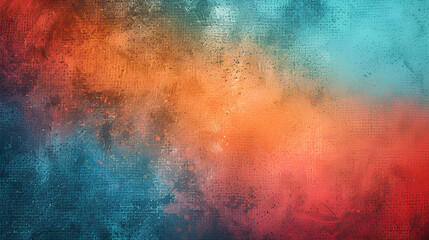Fototapeta premium Grainy gradient background teal orange red blue retro noise texture summer banner poster backdrop design Stock Illustration