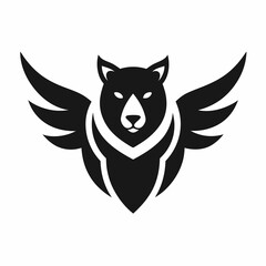 Cute wings bear icon logo design vector illustration