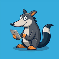 Porcupin mascot character logo design vector illustration