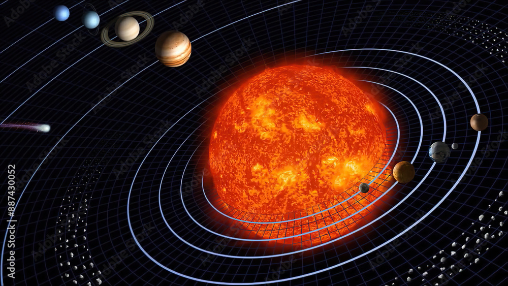Canvas Prints solar system scheme with sun and planets in space. universe science astronomy.