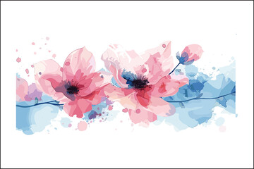 Stunning Multicolor Watercolor Flowers