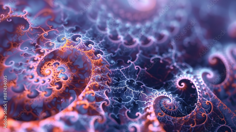 Poster explain how fractals contribute to the complexity of geometric designs.