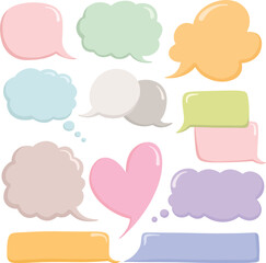 Set of Blank Conversation Bubble