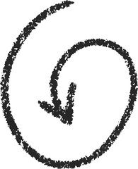 Crayon hand drawn arrows icon. Pencil and brush scribbles sketch. Grunge charcoal textured doodle. Chalk mark element