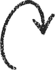 Crayon hand drawn arrows icon. Pencil and brush scribbles sketch. Grunge charcoal textured doodle. Chalk mark element