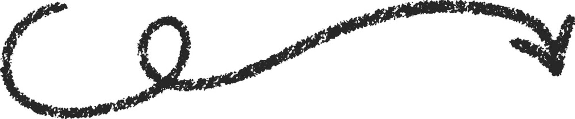 Crayon hand drawn arrows icon. Pencil and brush scribbles sketch. Grunge charcoal textured doodle. Chalk mark element