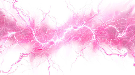 Obraz premium Pink electricity isolated on white background