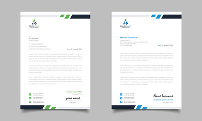 Green And Blue Modern Business Letterhead Simple Clean Template Design