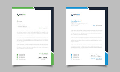 Green And Blue Modern Business Letterhead Simple Clean Template Design