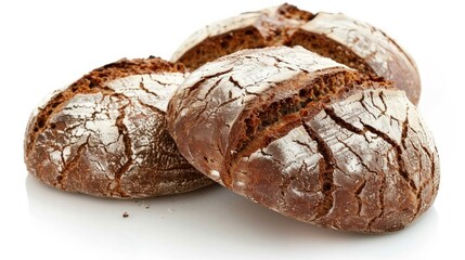 freshly baked bread isolated on white background