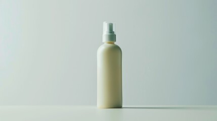 Studio photograph of plastic bottle featuring moisturizing body balm on white background