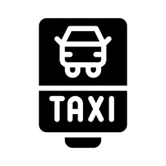 taxi stand glyph icon