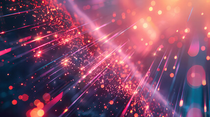 Fototapeta premium This abstract wallpaper showcases dynamic laser beams with vibrant sparks, suggesting a futuristic or sci-fi theme, potentially a digital art background best-seller