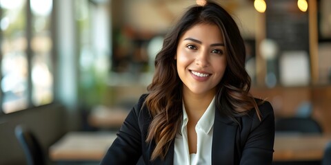 Hispanic businesswoman hosts financial literacy seminar for young entrepreneurs in conference room. Concept Financial Literacy, Hispanic Businesswoman, Seminar, Young Entrepreneurs, Conference Room