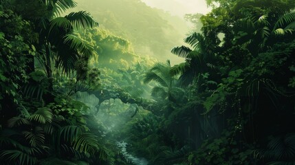 Fototapeta premium Draw a huge mac with a background image, the main elements being real photographs of the Amazon rainforest, taken with a DSLR camera, with a very wide field of view! +8K, ++for my mac desktop++ 