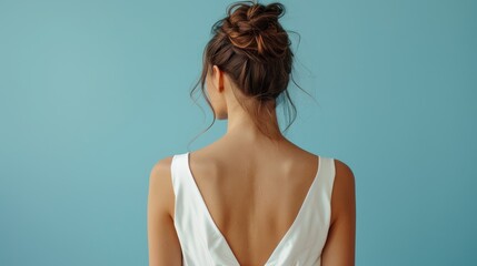 Elegant bridal hairstyle with a low chignon bun.