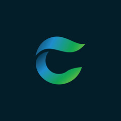 Gradient Color Initial Letter C logo design