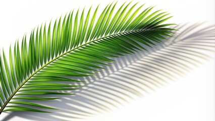 Obraz premium Natural palm leaf shadows isolated on transparent background, detailed coconut leaf foliage branch silhouette for Summer design element object.