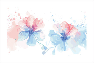 Stunning Multicolor Watercolor Flowers
