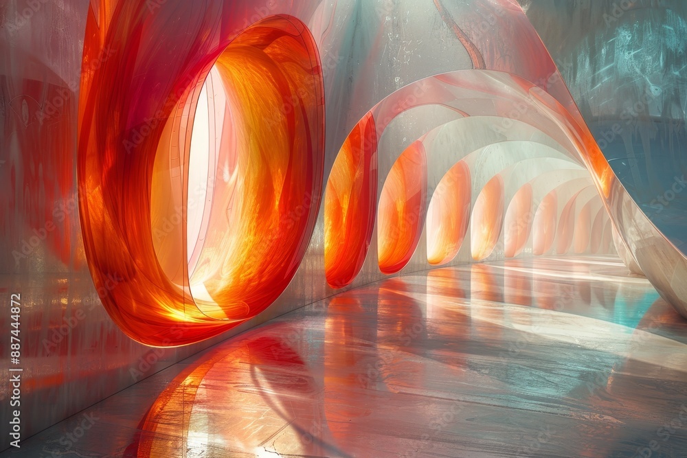 Aufkleber captivating fusion abstract realism digital art of zouk performance on futuristic dancefloor