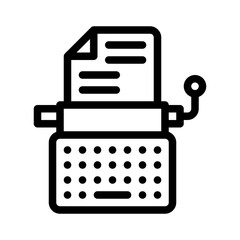 typewriter line icon