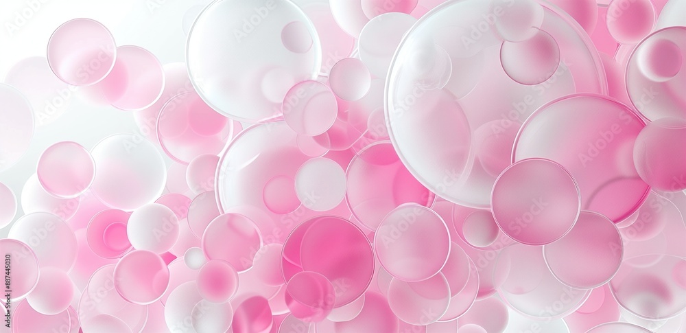 Poster abstract background with pink and white bubbles creating a soft and dreamy atmosphere. perfect for c