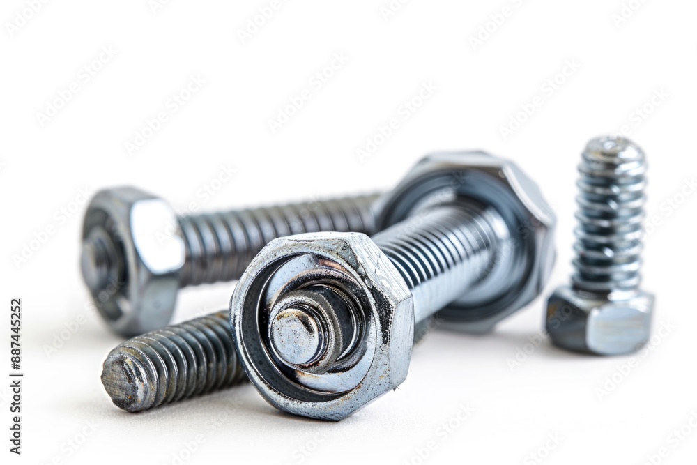 Poster a pair of screws resting on top of each other, possibly for storage or transportation