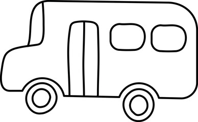 Cartoon School Bus Outline for Coloring