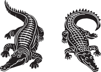 Crocodile and alligator silhouette
