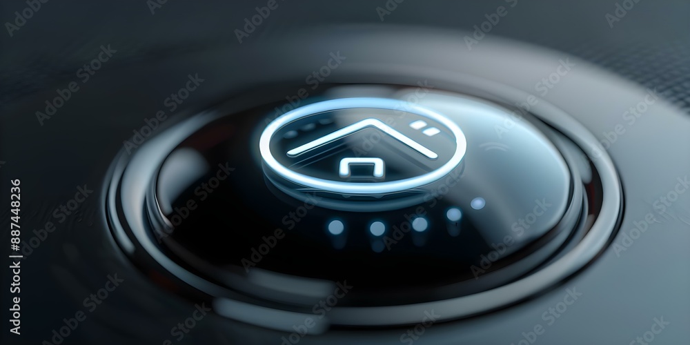 Poster 3d smart home system isolated on modern background for advanced automation. concept smart home techn