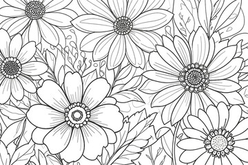 simple black and white flower
