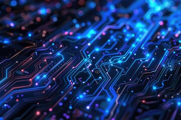 A close-up view of a computer circuit board, highlighting its intricate components and connections