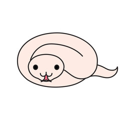 Cute cartoon snake icon isolated on white background. Vector illustration.
