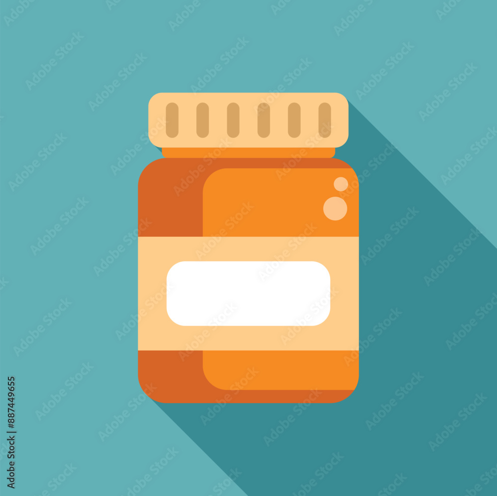 Poster orange glass jar with blank label for adding your own custom design