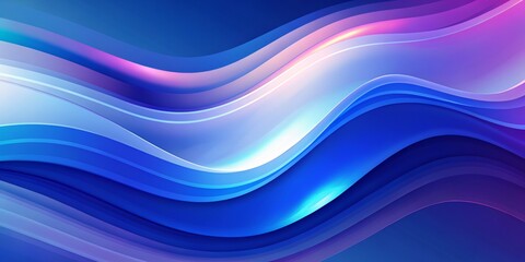 Abstract Blue Wave Background, Vibrant Colors and Fluid Design