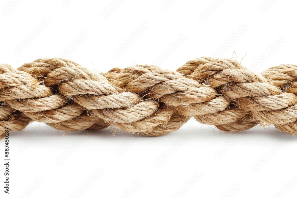 Aufkleber A close-up view of a rope on a white background, ideal for use in contexts where detail is important