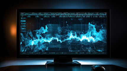 generated illustration financial chart on screen. Investment and trading background for stock.