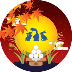 秋のお月見素材
