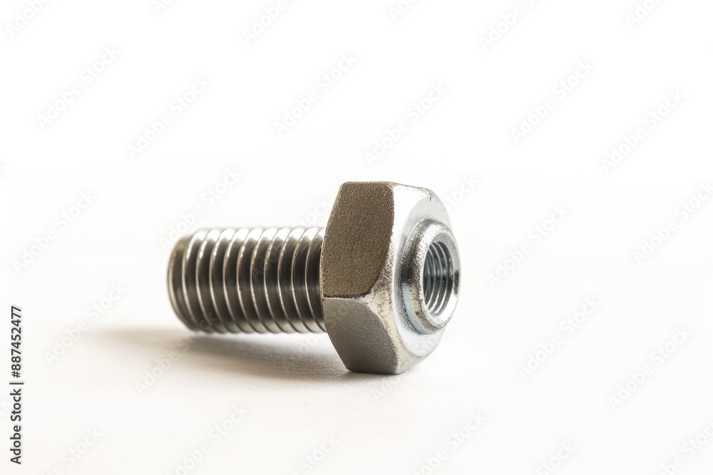 Poster A detailed view of a single nut on a white background, suitable for use in various contexts including product photography and design
