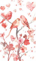 Valentine's Day cartoon cards. Generative AI Illustration