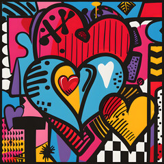 Valentine's Day cartoon cards. Generative AI Illustration