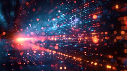 Obraz premium Email Marketing Elements on Modern Digital Background - Increased Reach and Engagement