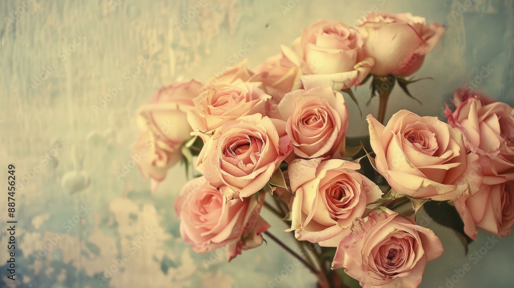 Wall mural vintage filtered bouquet of roses