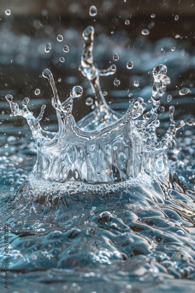Aufkleber A close-up shot of a splash of water on the surface of a body of water, perfect for use in contexts where you need to depict water activity or create visual interest