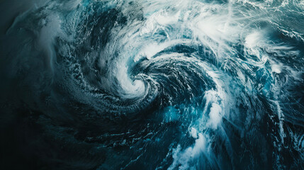 Dynamic ocean vortex creating powerful swirling currents