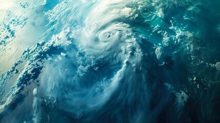 Aerial shot of a mesmerizing oceanic vortex formation