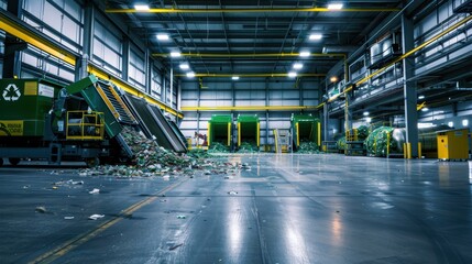 Precision machinery in a high-tech recycling facility showcasing modern waste management techniques.