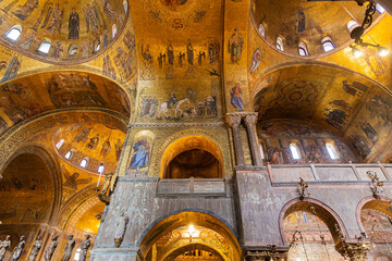 Details from murals in San Marco basilica in Venice