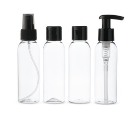 Clear Plastic Bottles With Black Caps for Travel and Personal Use