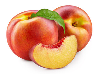 Peach isolated on white background